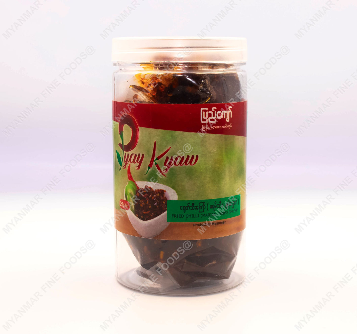 Pyay Kyaw Chili Crisp with Marian and Dried Shrimp -- ပြည် ကျော် မရမ်း သီး ကြော် Net Wt. 250g