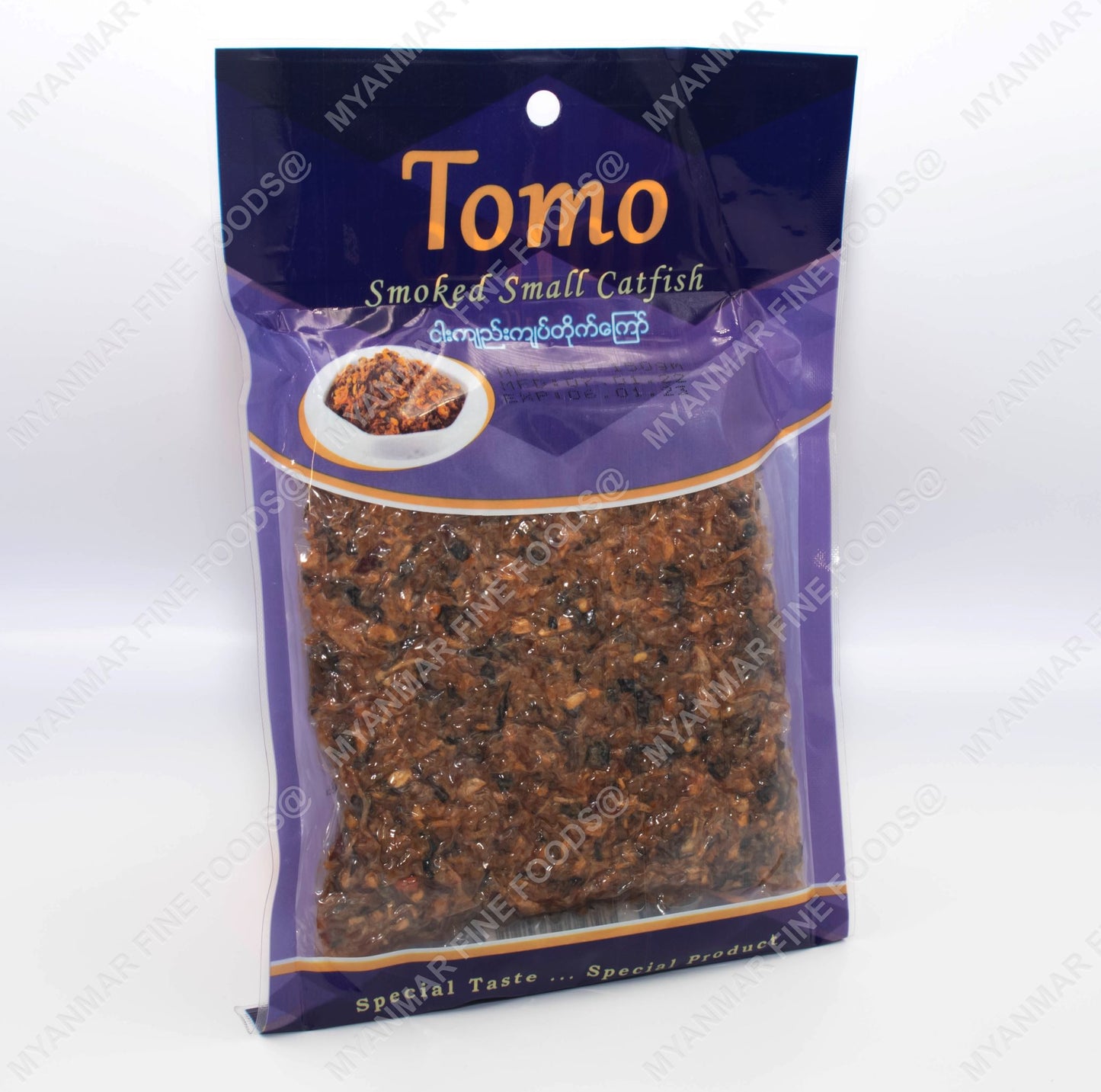 Tomo Smoked Small Catfish (Nga-Gyee-Kyaw) 150g -- တိုမို ငါးကျည်းကျပ်တိုက်ကြော်